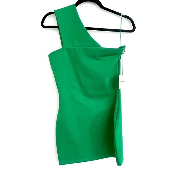 asymmetric cut-out halterneck midaxi dress in lime green Asymmetric Cut-Out Halterneck Midaxi Dress in Black main image 0